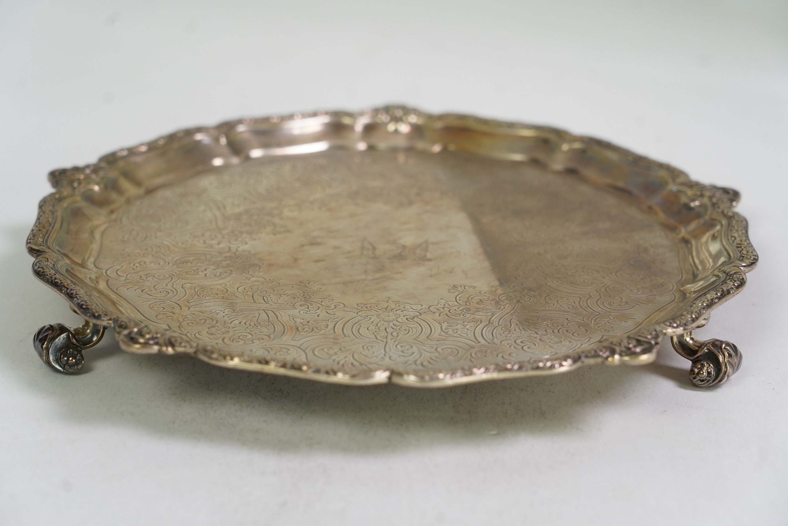 A Victorian silver salver by R & S Garrard & Co